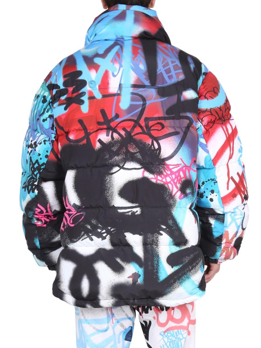 DOLCE & GABBANA GIUBBOTTO IN NYLON SON STAMPA GRAFFITI SPRAY