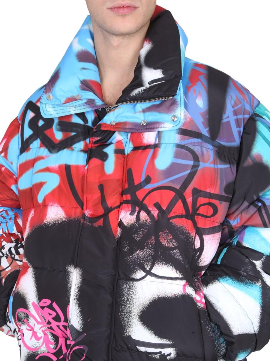 DOLCE & GABBANA GIUBBOTTO IN NYLON SON STAMPA GRAFFITI SPRAY