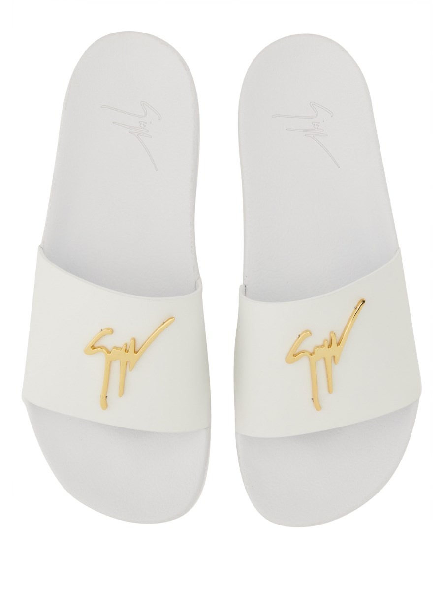 GIUSEPPE ZANOTTI SANDALO SLIDE BRETT CON LOGO