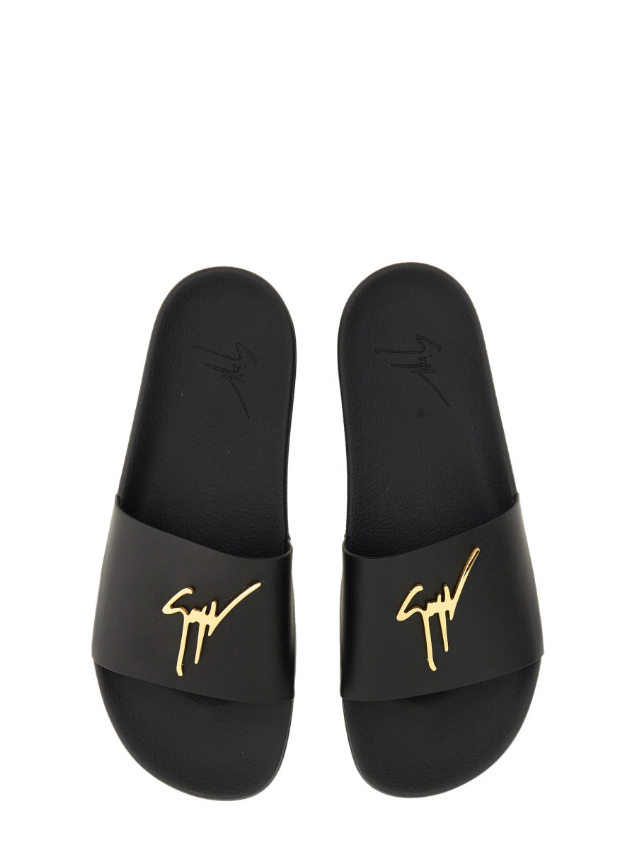 GIUSEPPE ZANOTTI SANDALO SLIDE BRETT CON LOGO