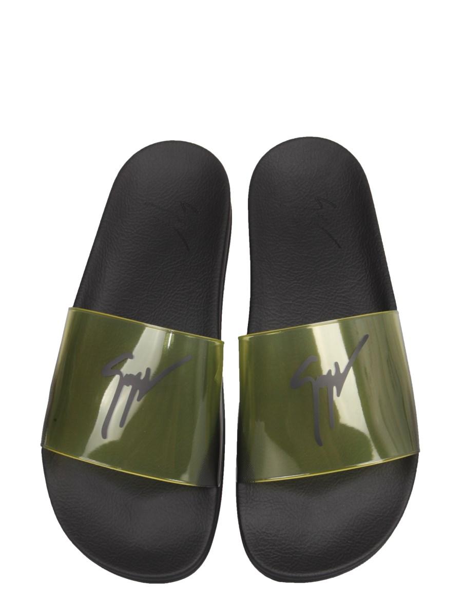 GIUSEPPE ZANOTTI SANDALO SLIDE IN GOMMA CON LOGO