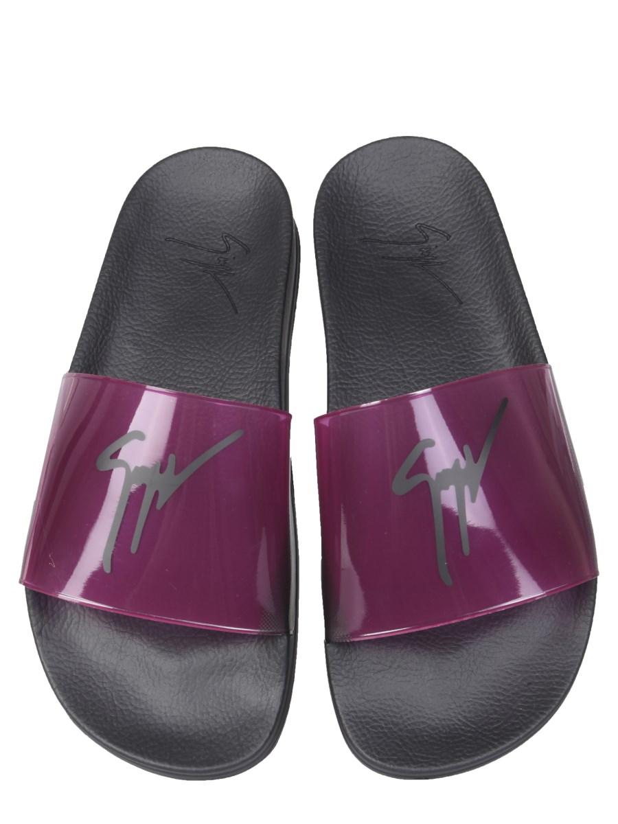 GIUSEPPE ZANOTTI SANDALO SLIDE IN GOMMA CON LOGO