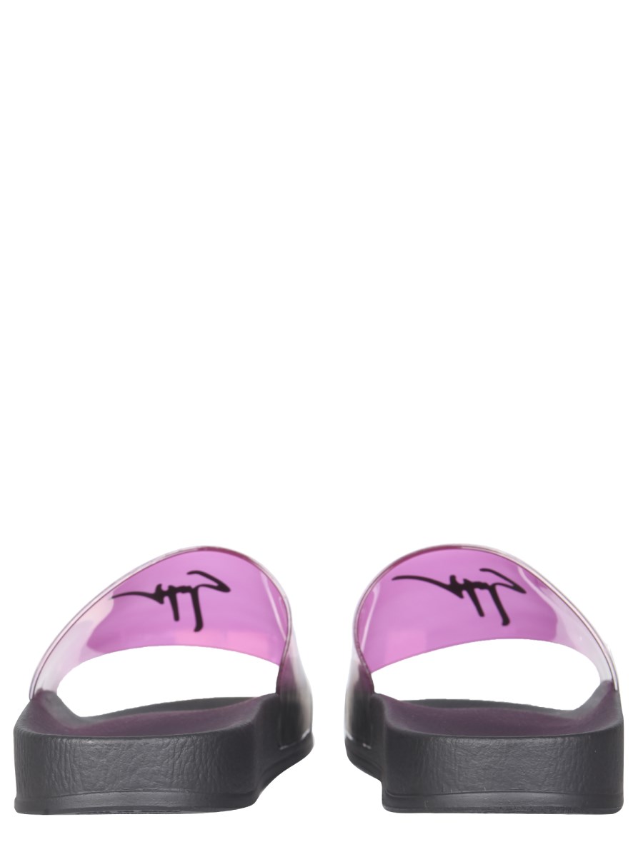 GIUSEPPE ZANOTTI SANDALO SLIDE IN GOMMA CON LOGO