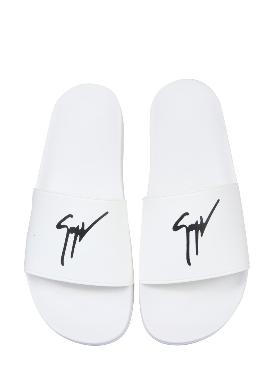 GIUSEPPE ZANOTTI SANDALO SLIDE IN GOMMA CON LOGO