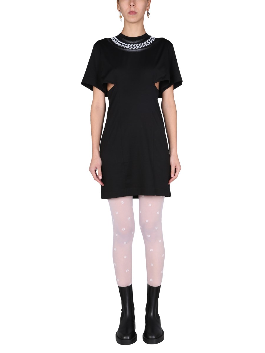 GIVENCHY ABITO IN COTONE CON STAMPA 3D "CHAIN"