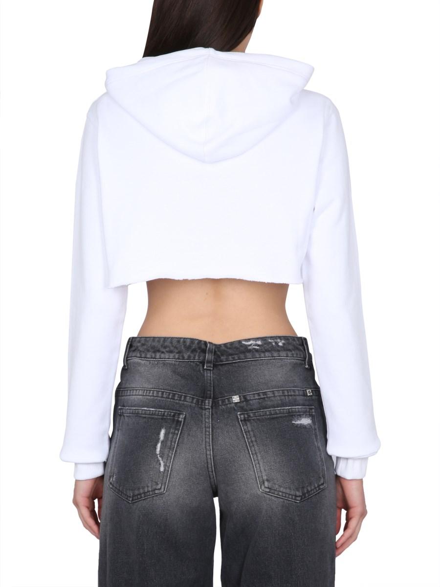GIVENCHY FELPA CORTA IN COTONE CON CAPPUCCIO