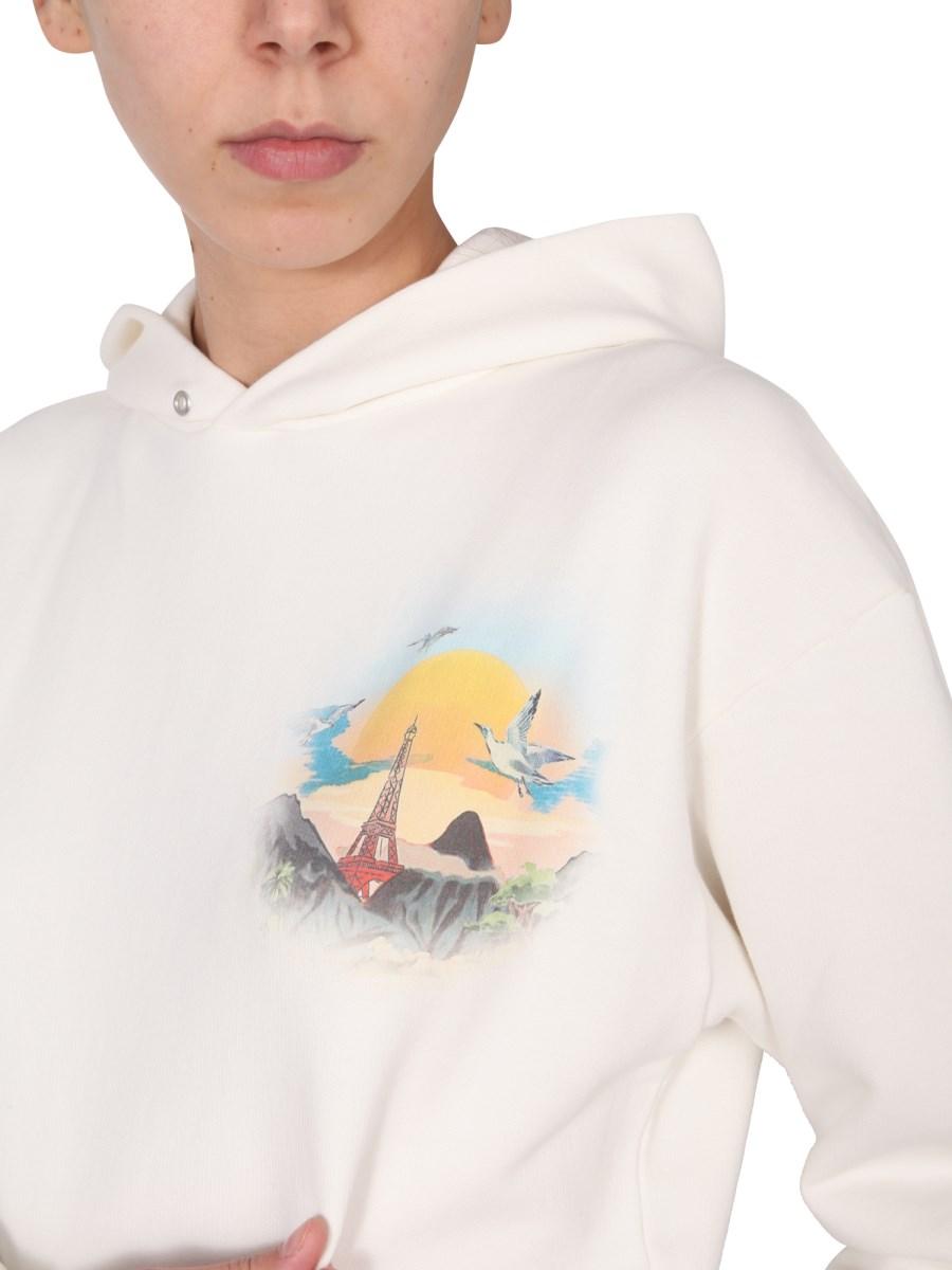 GIVENCHY FELPA IN COTONE CON STAMPA E CAPPUCCIO
