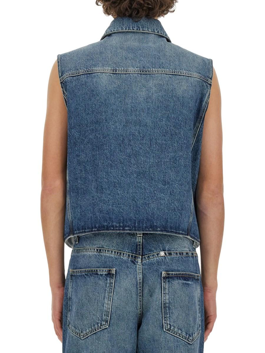 GIVENCHY GILET IN DENIM DI COTONE