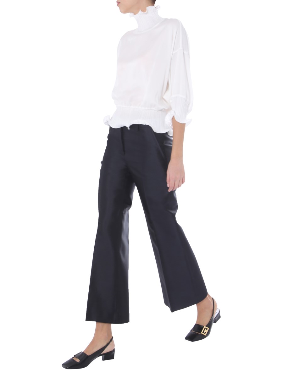 GIVENCHY PANTALONE AMPIO IN MISTO LANA E SETA