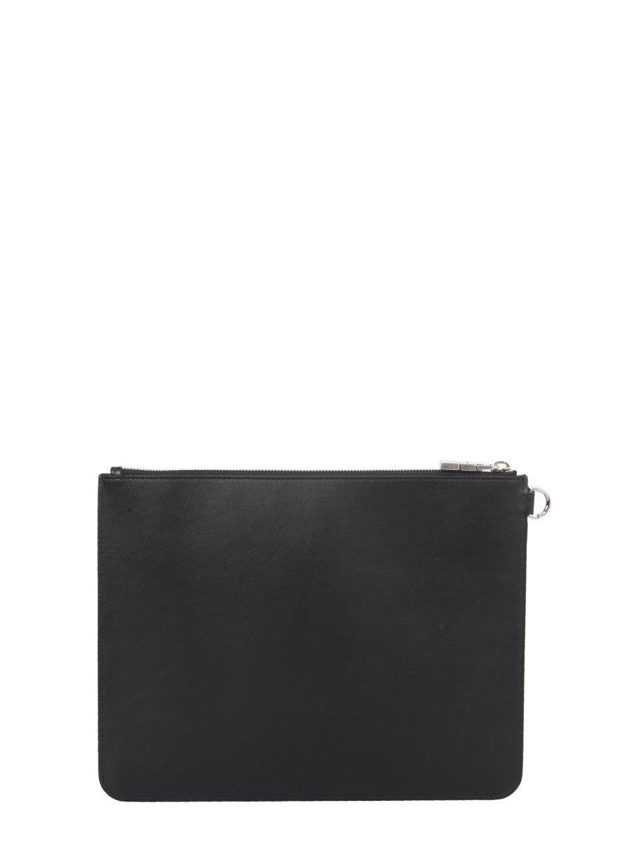 GIVENCHY POUCH IN PELLE CON LOGO VERNICIATO