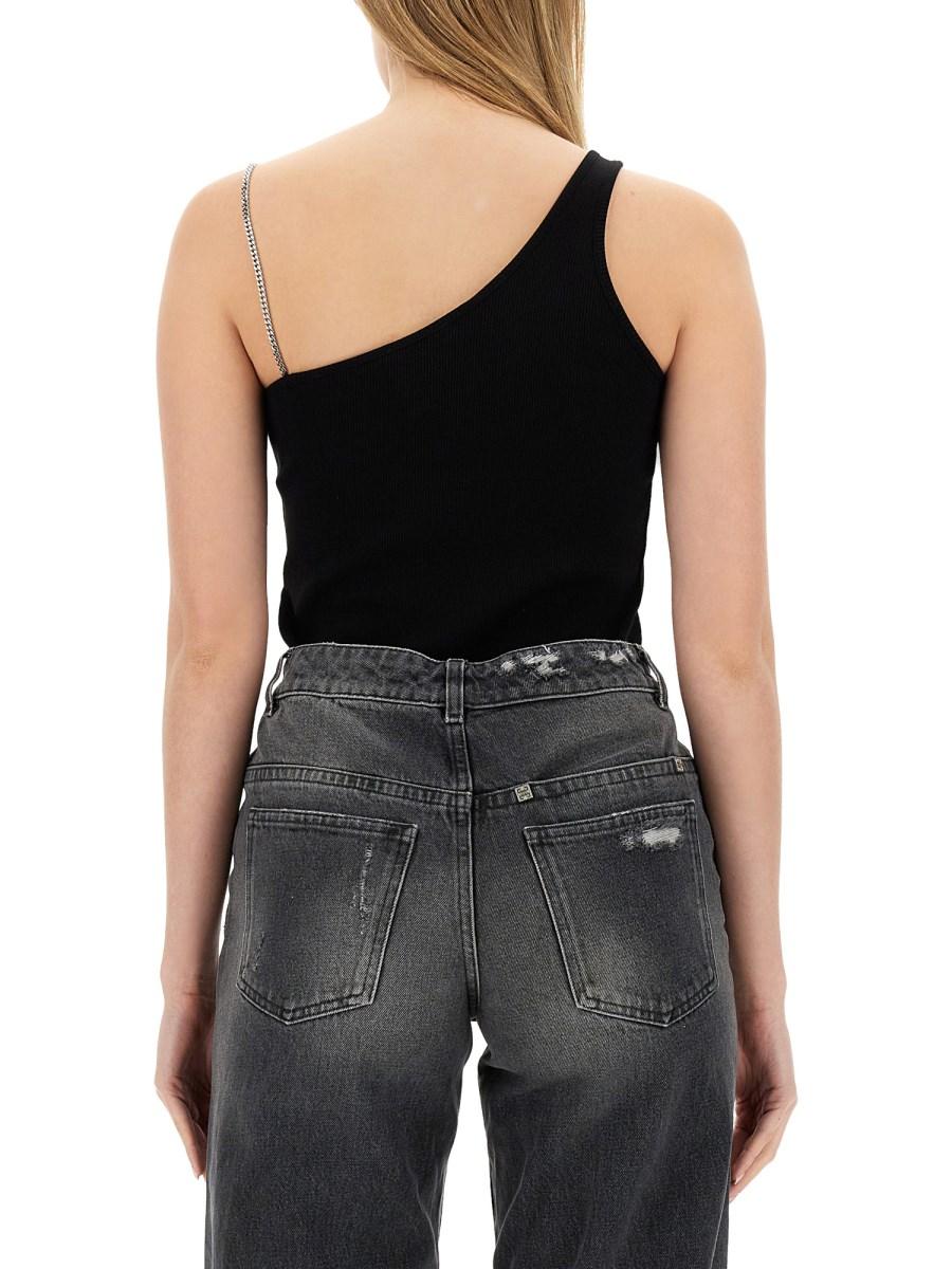 GIVENCHY TOP ASIMMETRICO IN COTONE CON CATENA