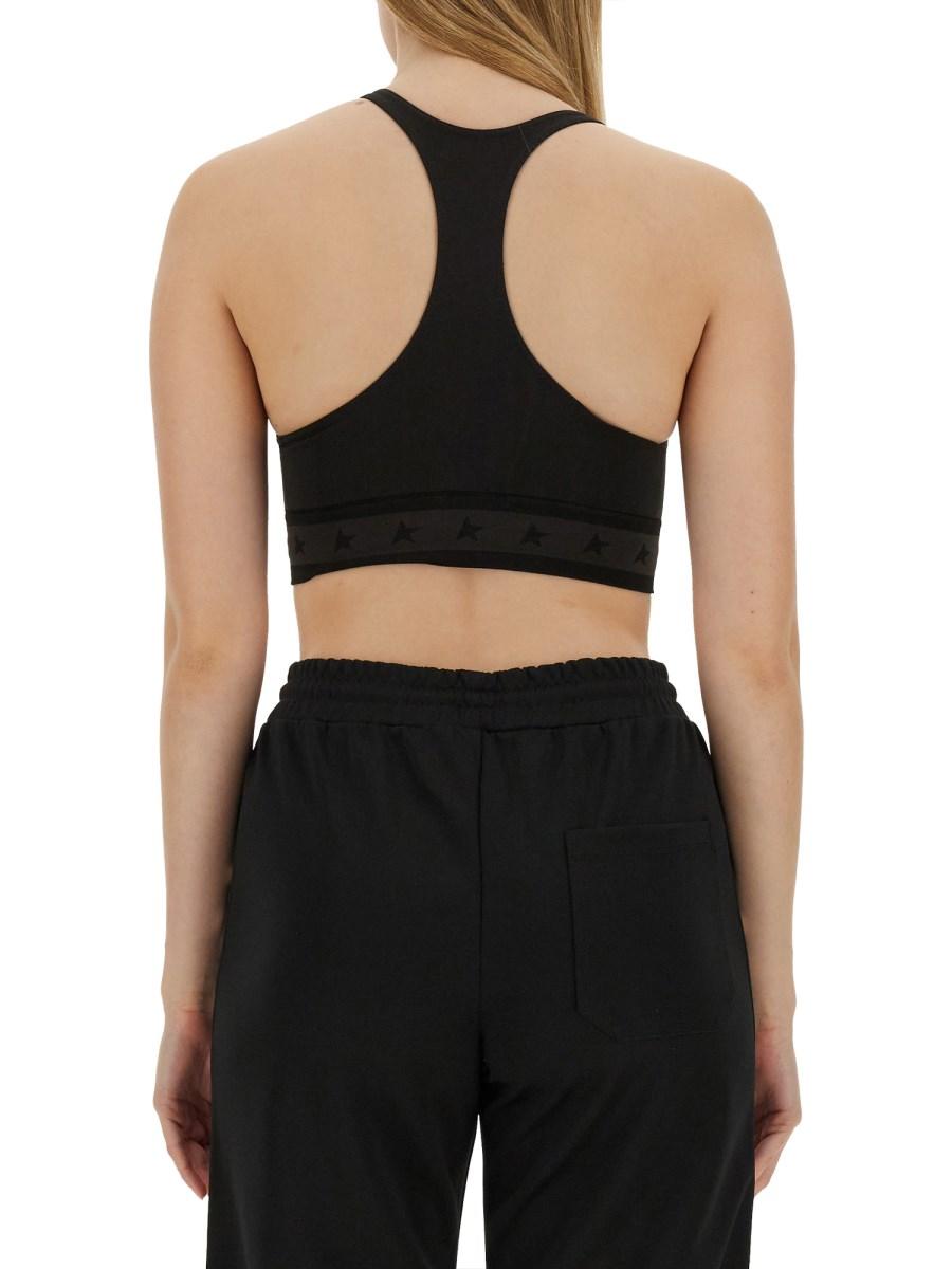 GOLDEN GOOSE CROP TOP IN NYLON CON LOGO
