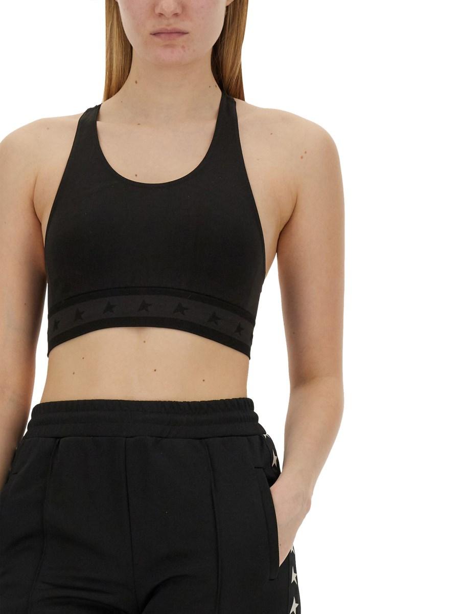 GOLDEN GOOSE CROP TOP IN NYLON CON LOGO