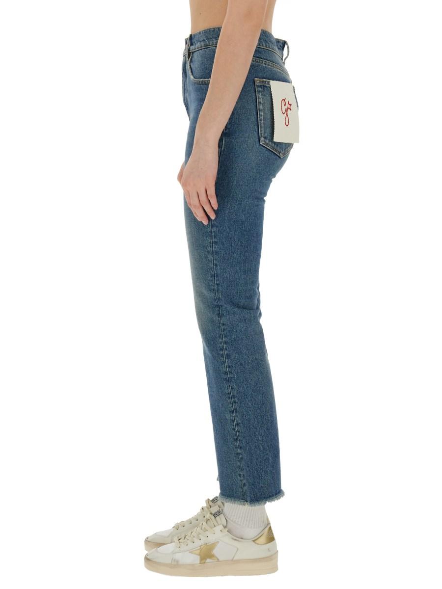 GOLDEN GOOSE JEANS CROPPED IN DNEIM DI COTONE