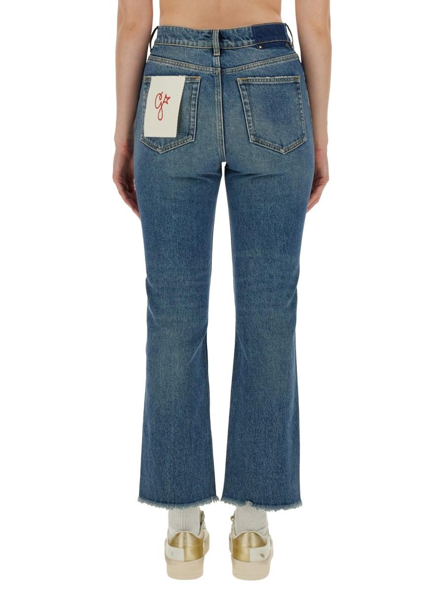 GOLDEN GOOSE JEANS CROPPED IN DNEIM DI COTONE