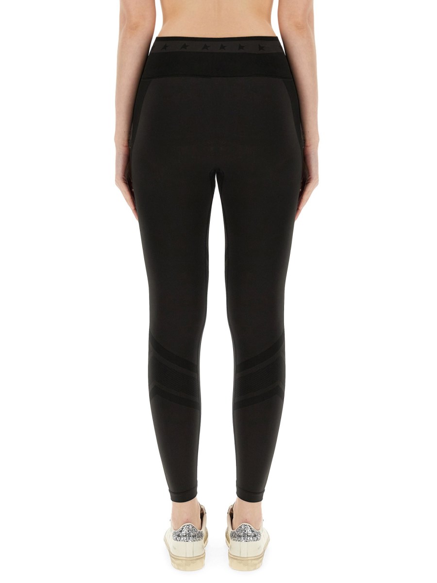 GOLDEN GOOSE LEGGINGS IN NYLON CON LOGO