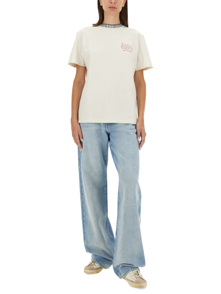 GOLDEN GOOSE T-SHIRT IN JERSEY DI COTONE CON LOGO