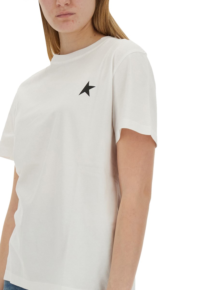 GOLDEN GOOSE T-SHIRT IN JERSEY DI COTONE CON LOGO