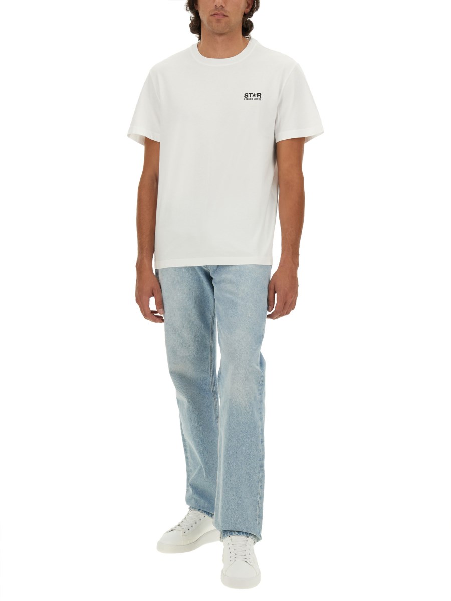 GOLDEN GOOSE T- SHIRT ON COTONE CON STAMPA LOGO