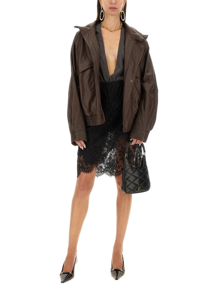 SAINT LAURENT GONNA A MATITA A PORTAFOGLIO IN PIZZO