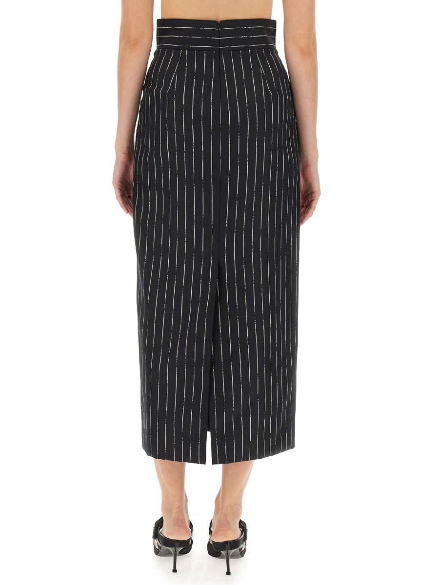 ALEXANDER McQUEEN GONNA A TUBINO CON MOTIVO GESSATO SPEZZATO