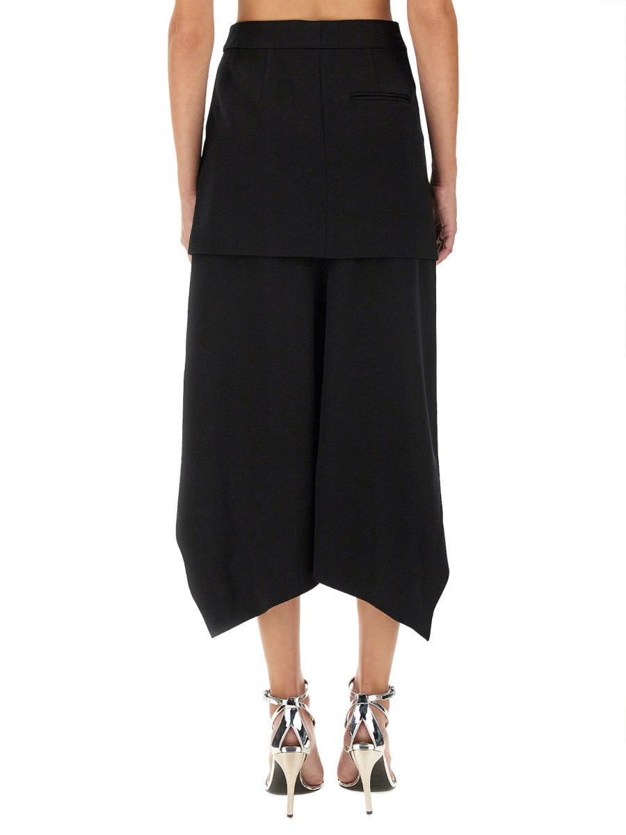 ALEXANDER McQUEEN GONNA ASIMMETRICA IN TWILL DI LANA