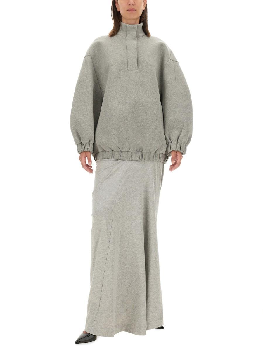 DRIES VAN NOTEN GONNA DRAPPEGGIATA IN JERSEY DI COTONE