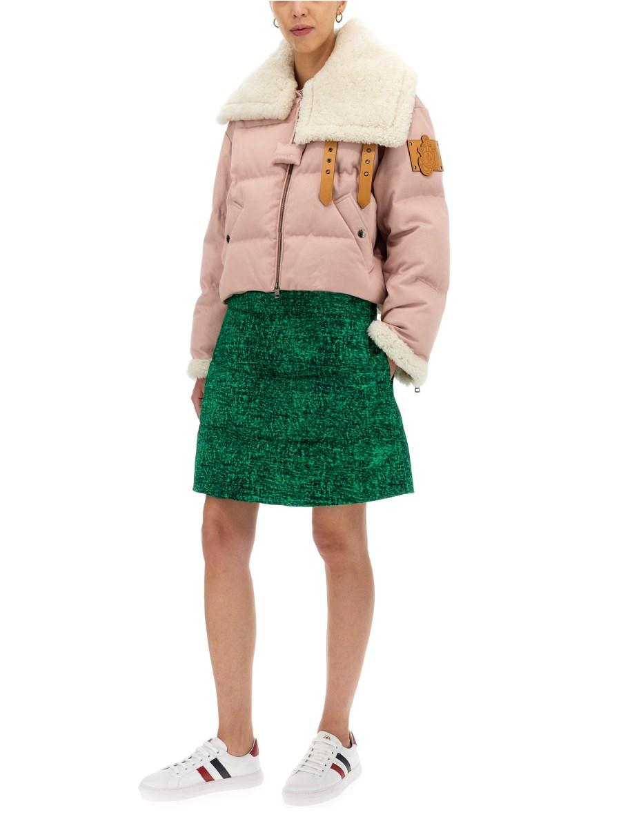 MONCLER GENIUS GONNA IN COTONE CON STAMPA NOISE-EFFECT 1 MONCLER JW ANDERSON