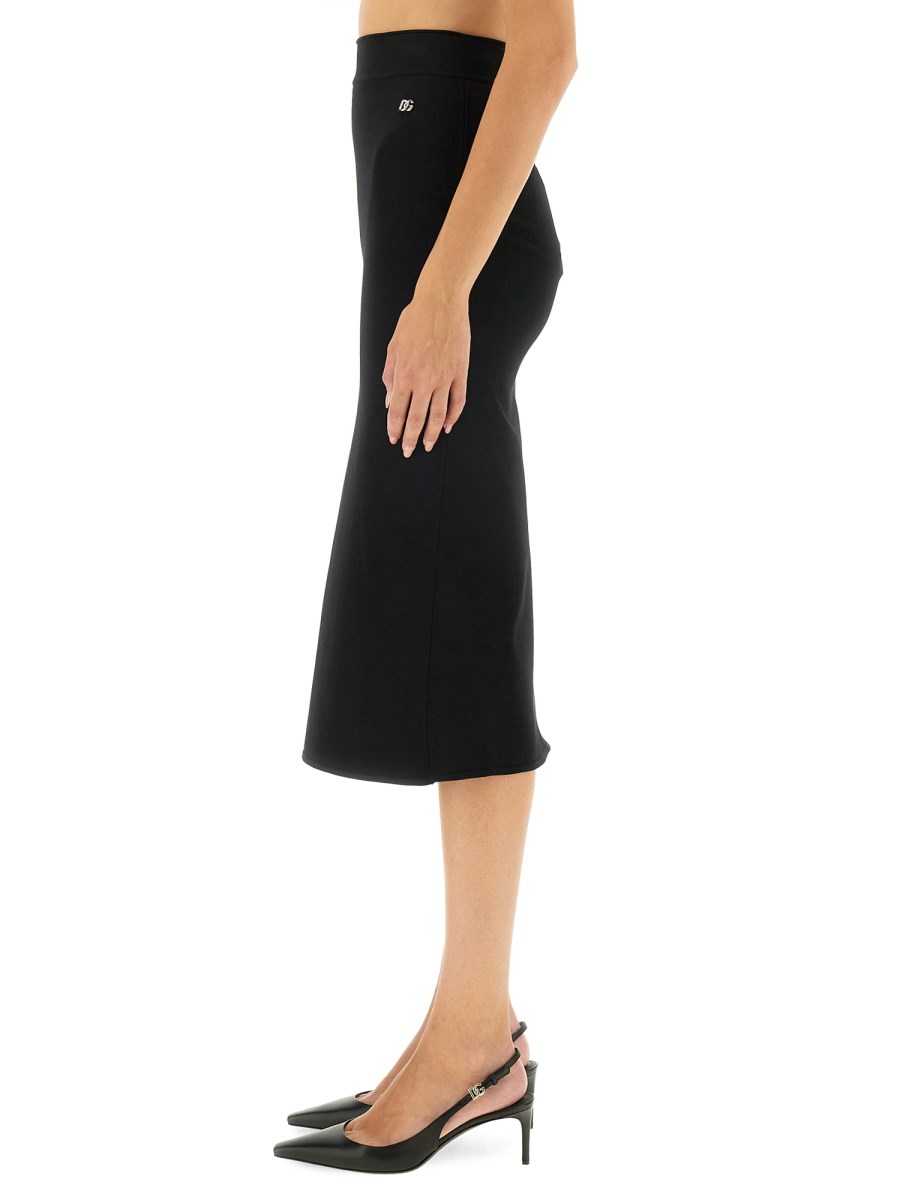 DOLCE & GABBANA GONNA LONGUETTE IN MAGLIA DI VISCOSA STRETCH