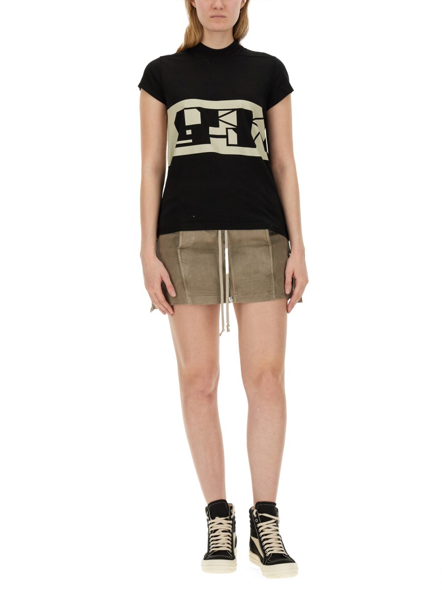RICK OWENS DRKSHDW GONNA MINI LIDO IN DENIM DI COTONE