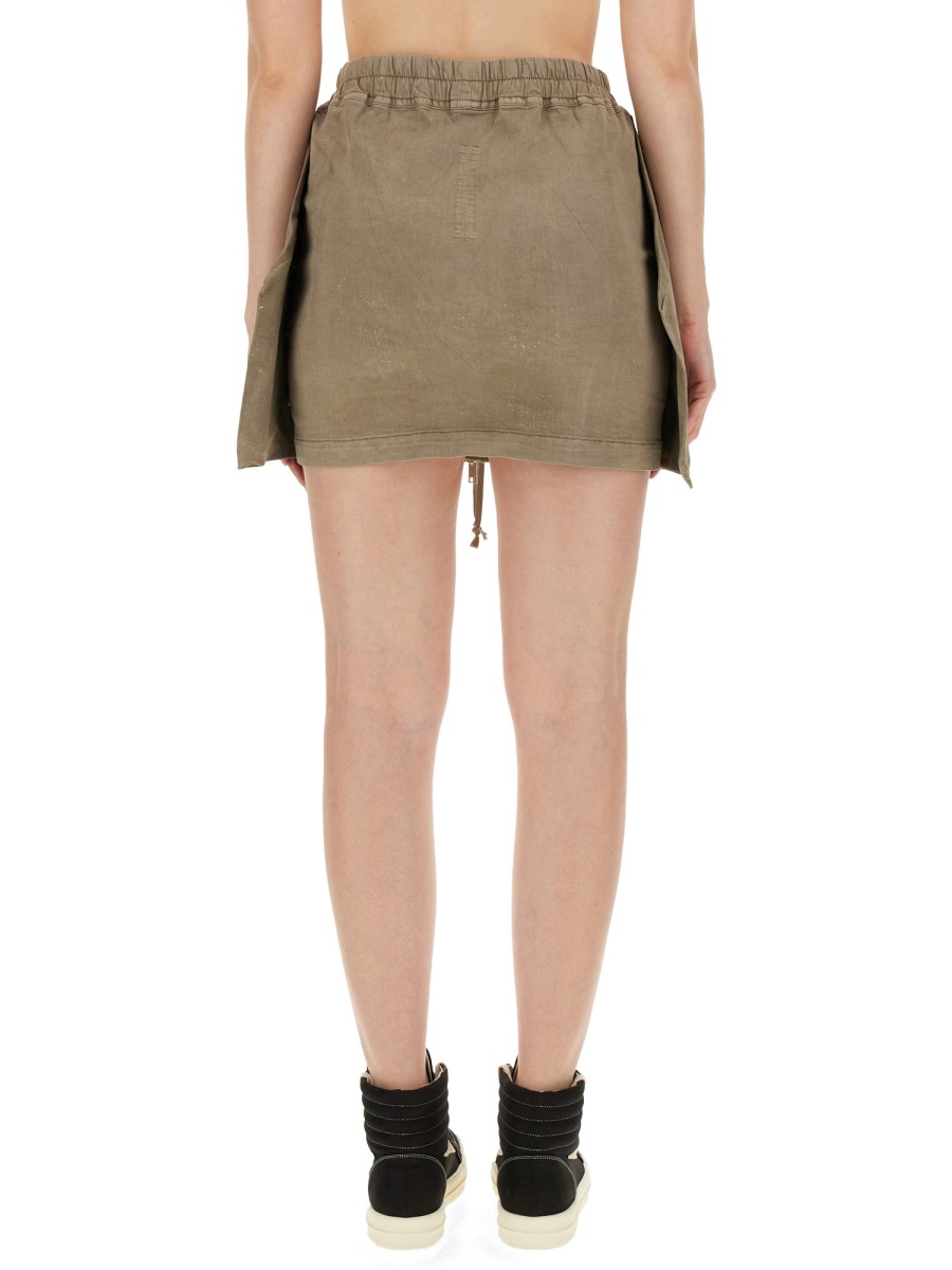 RICK OWENS DRKSHDW GONNA MINI LIDO IN DENIM DI COTONE
