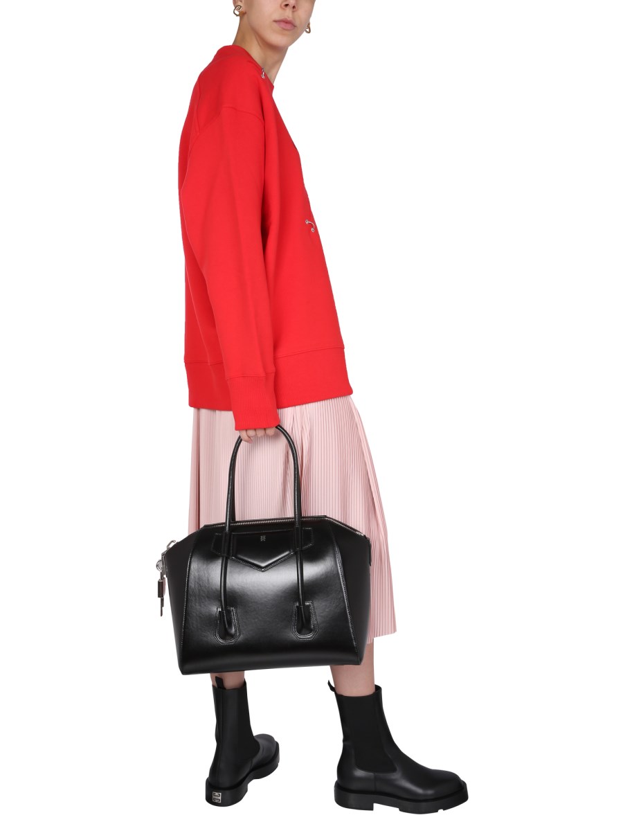 GIVENCHY GONNA PLISSÉ ASIMMETRICA IN CREPE DE CHINE TECNICA