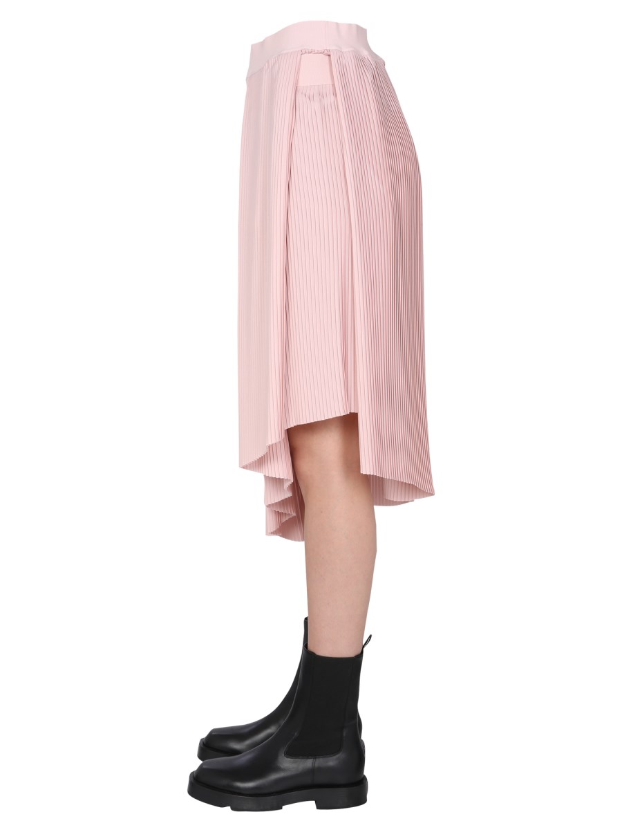 GIVENCHY GONNA PLISSÉ ASIMMETRICA IN CREPE DE CHINE TECNICA
