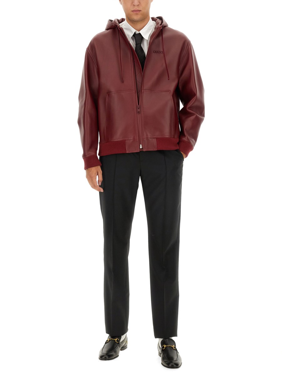GUCCI BOMBER IN PELLE CON ZIP