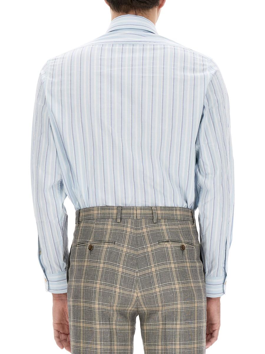 GUCCI CAMICIA A RIGHE IN COTONE CON RICAMO