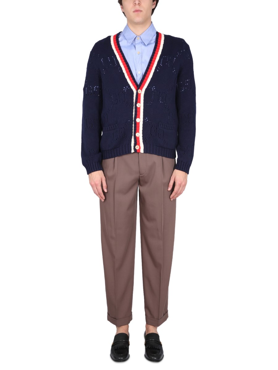GUCCI CAMICIA IN COTONE CON ORSETTO SU TASCA