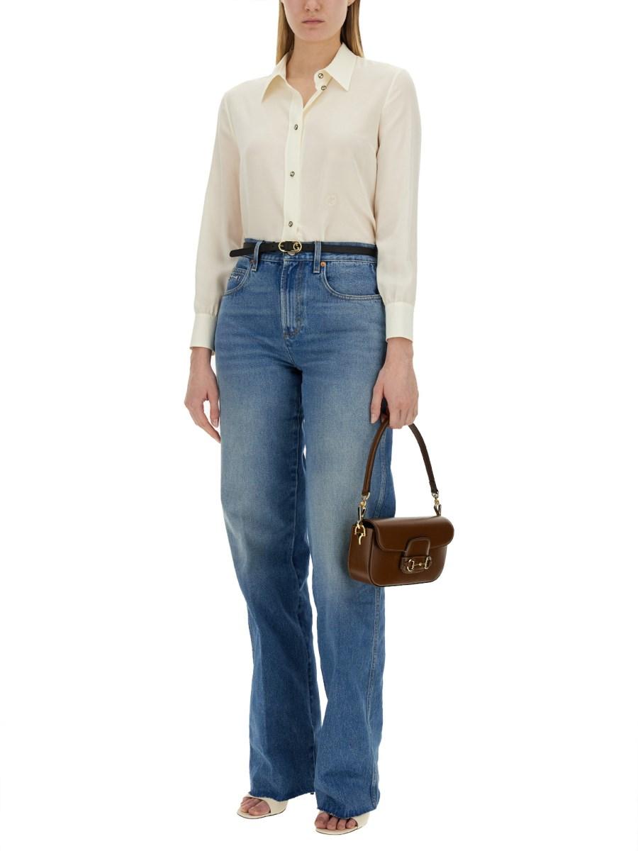 GUCCI CAMICIA IN CRÊPE DE CHINE E SETA