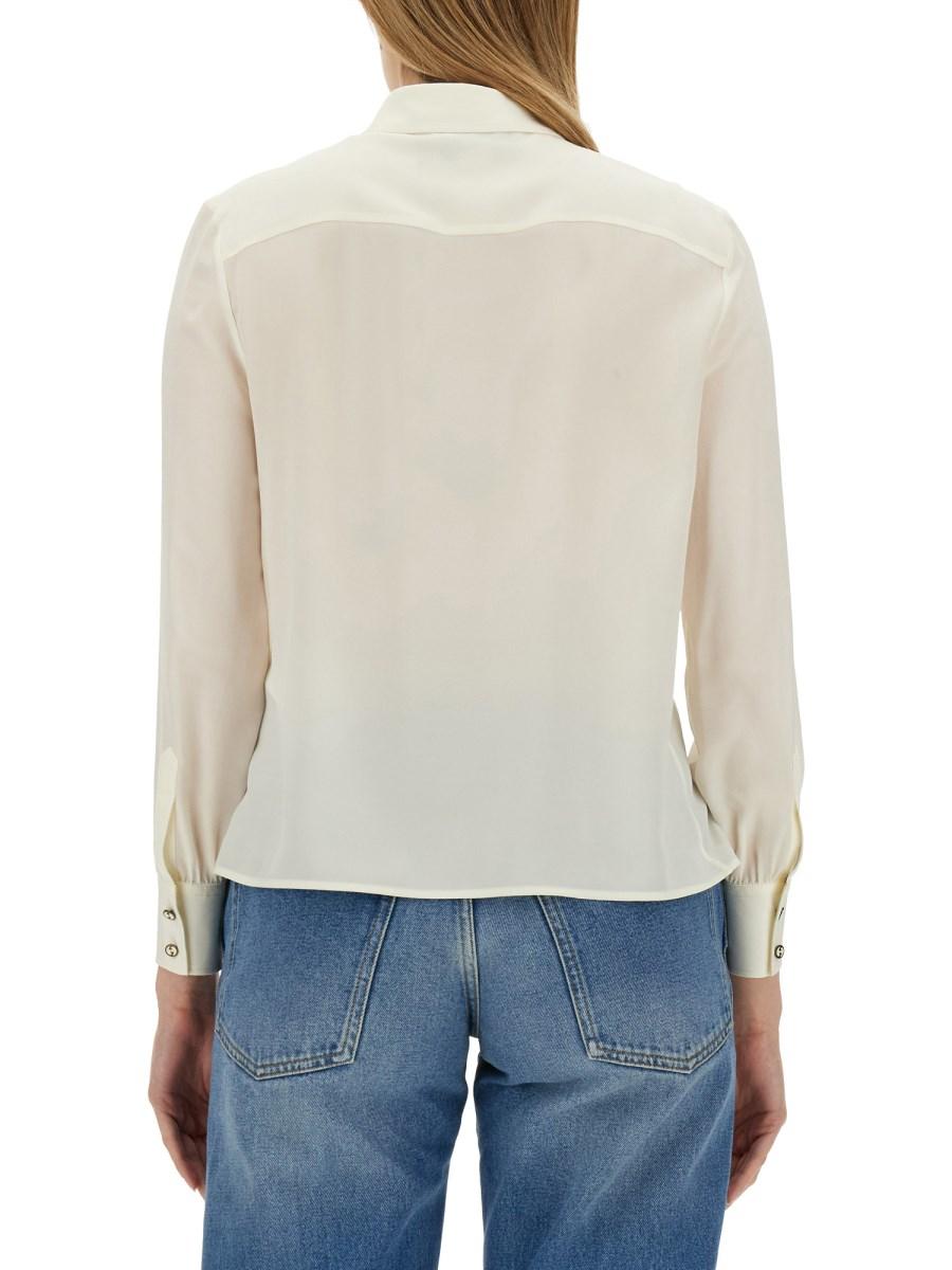 GUCCI CAMICIA IN CRÊPE DE CHINE E SETA