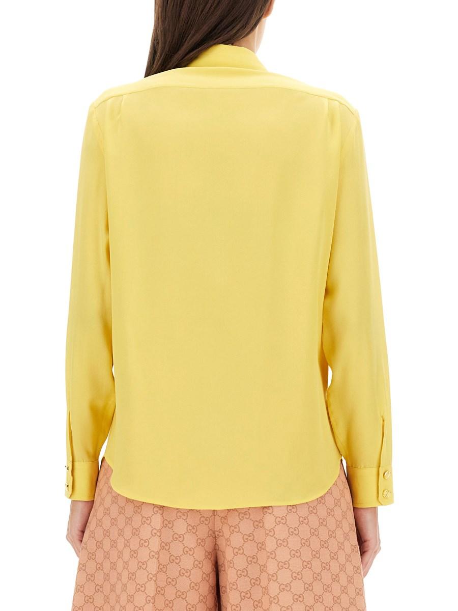 GUCCI CAMICIA IN CRÊPE DE CHINE E SETA