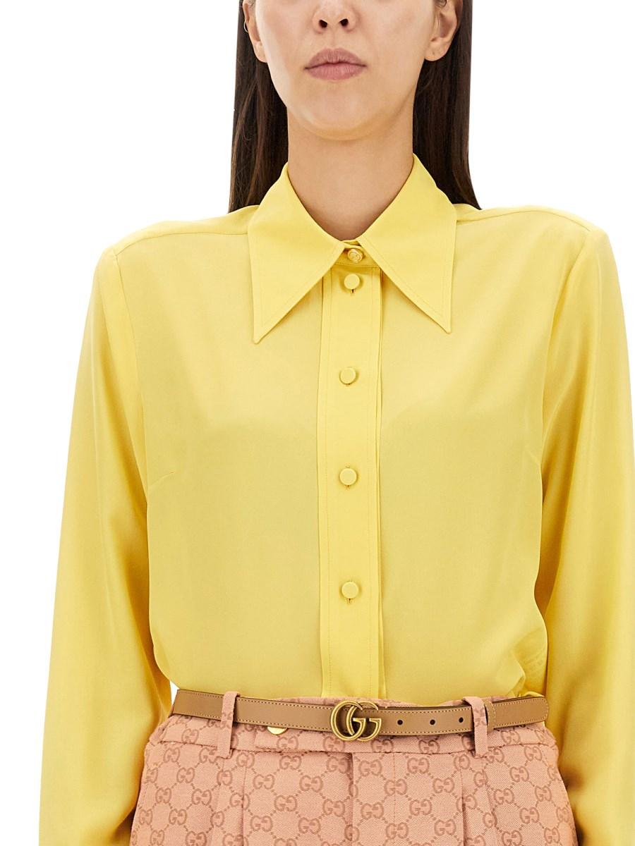 GUCCI CAMICIA IN CRÊPE DE CHINE E SETA