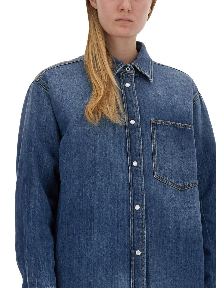GUCCI CAMICIA IN DENIM ORGANICO EFFETTO DÉLAVÉ