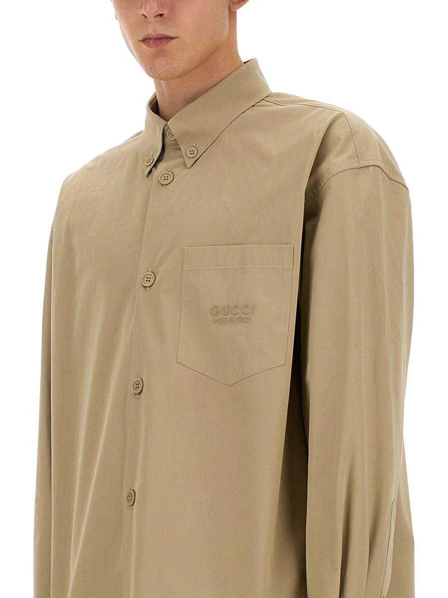 GUCCI CAMICIA IN POPELINE DI COTONE PESANTE