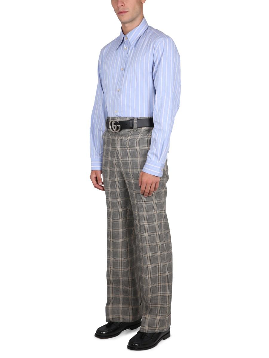 GUCCI CAMICIA SQUADRATA IN COTONE A RIGHE