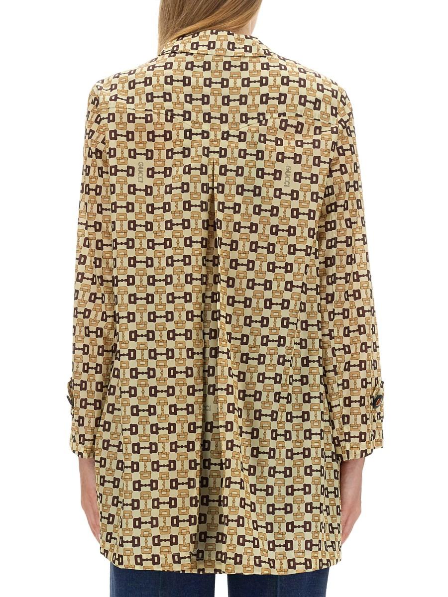 GUCCI CAPPOTTO IN NYLON CON STAMPA MORSETTO GUCCI