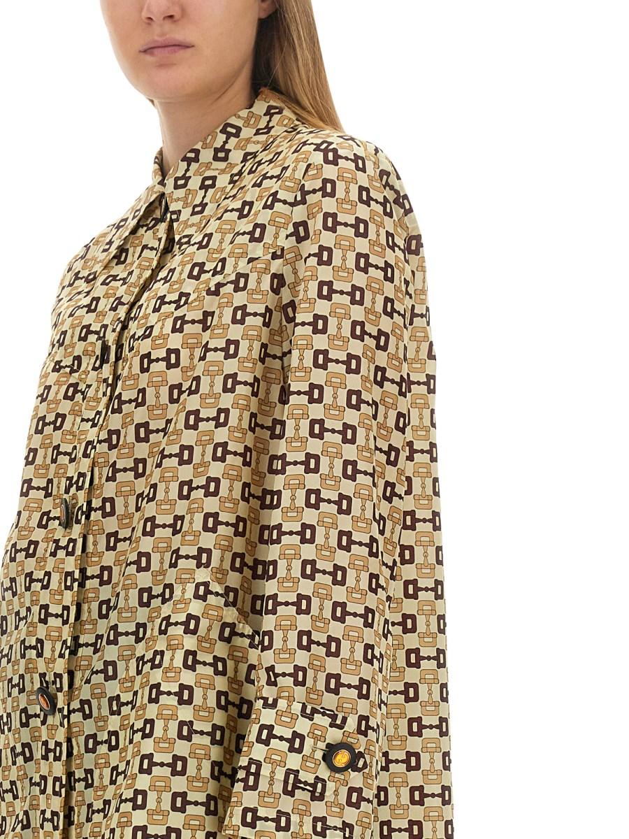 GUCCI CAPPOTTO IN NYLON CON STAMPA MORSETTO GUCCI