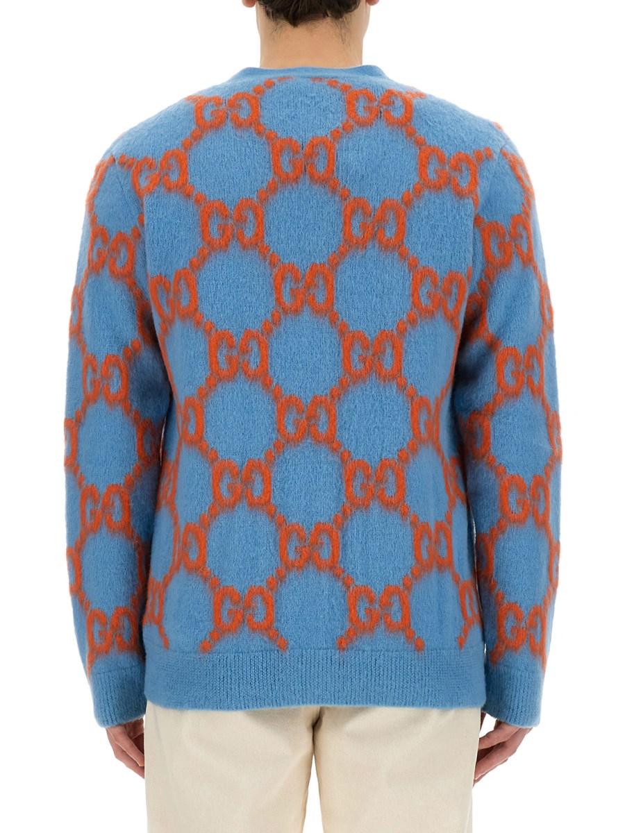 GUCCI CARDIGAN IN LANA CON INTARSIO GG