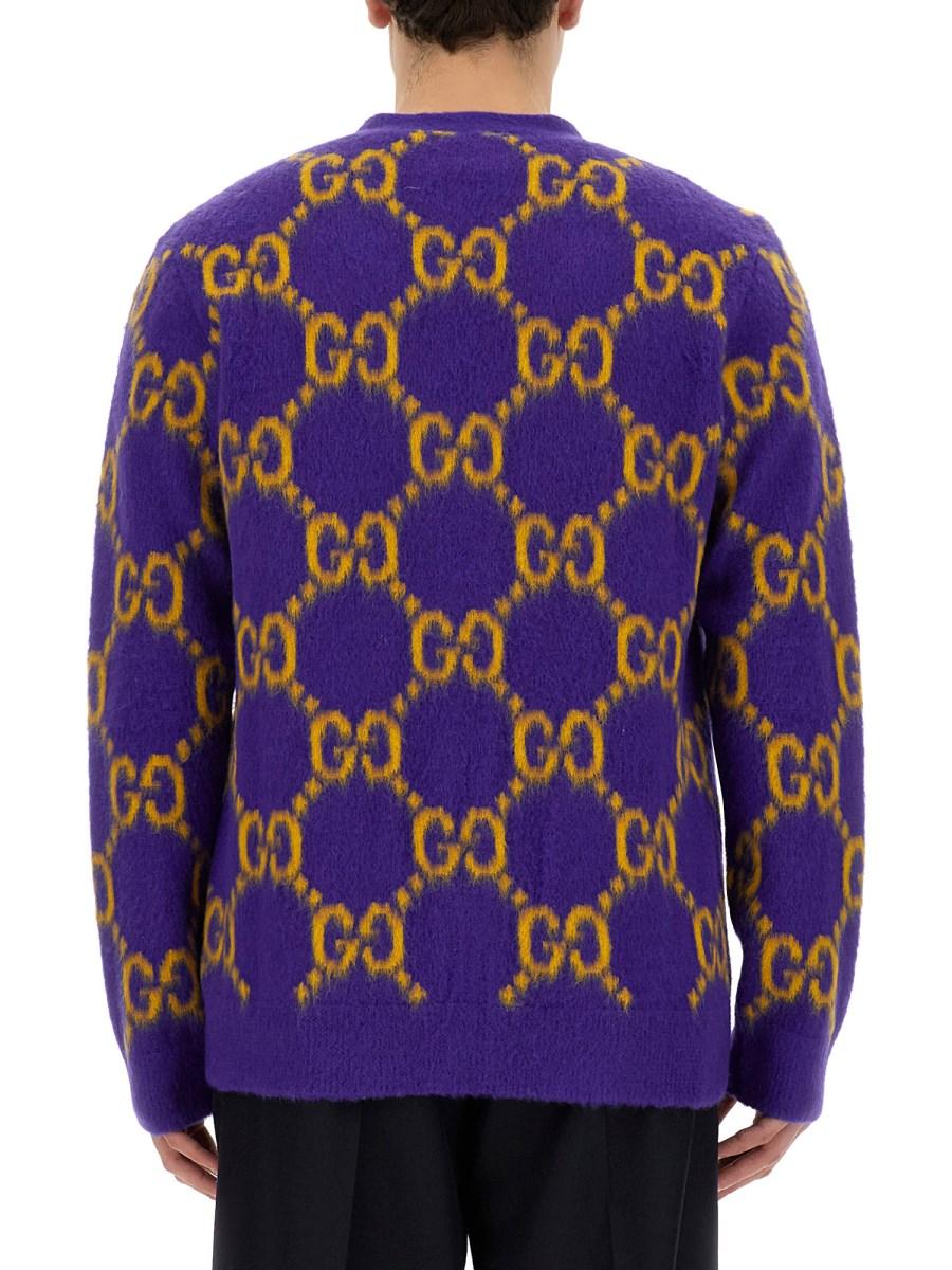 GUCCI CARDIGAN IN LANA CON INTARSIO GG