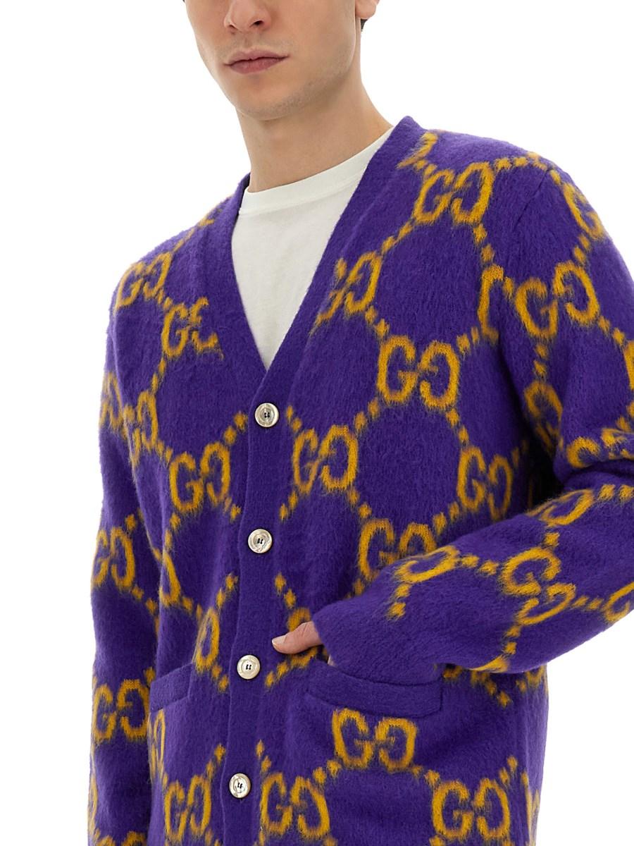 GUCCI CARDIGAN IN LANA CON INTARSIO GG