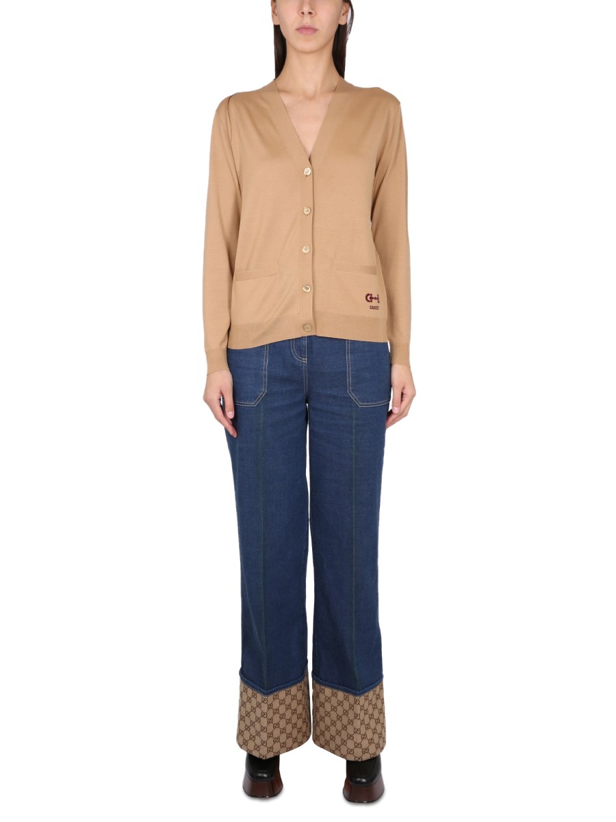 GUCCI CARDIGAN SCOLLO A V IN LANA
