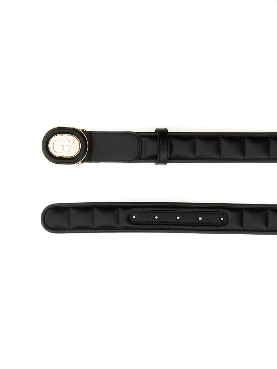 GUCCI CINTURA CON FIBBIA INCROCIO GG